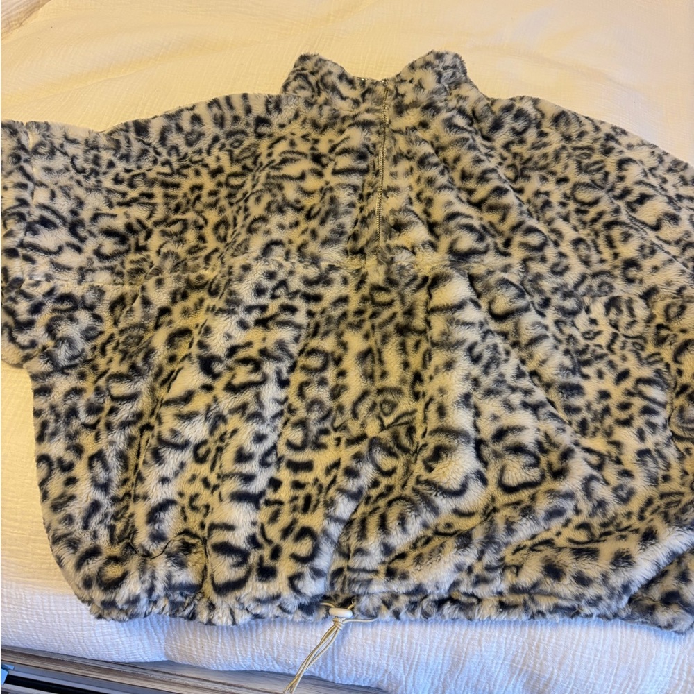 Motel Rocks Nero Ring Pull Jacket In White Leopard - Picture 11 of 14